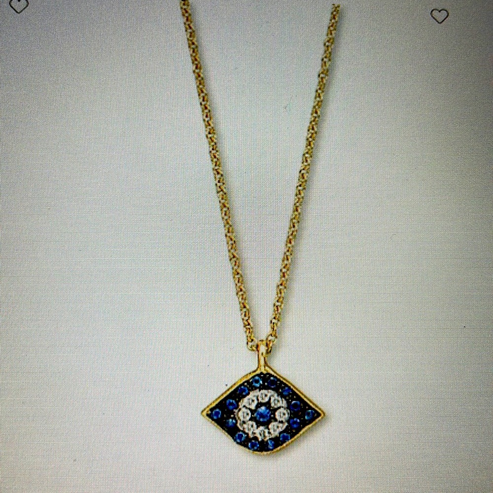 Meira T Diamond, Sapphire and 14kt Yellow Gold Evil Eye Necklace